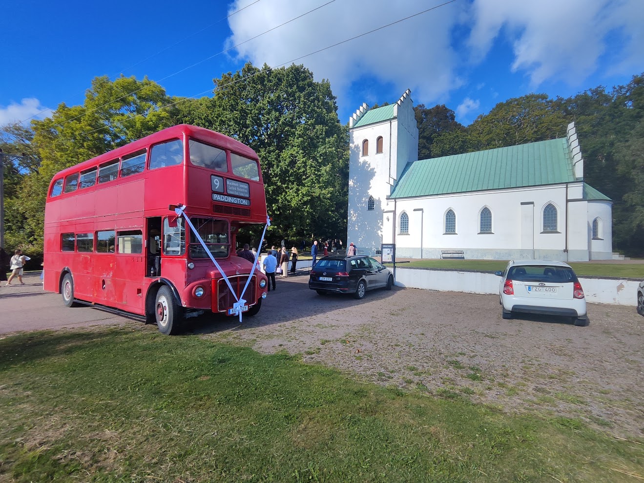 Röd dubbeldäckarbuss